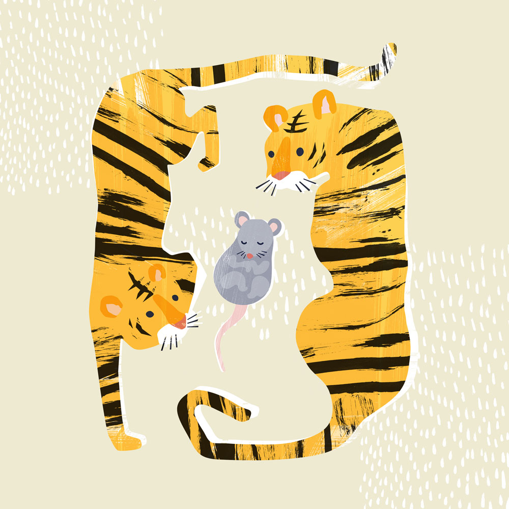 Geburtskarte Tiger Maus