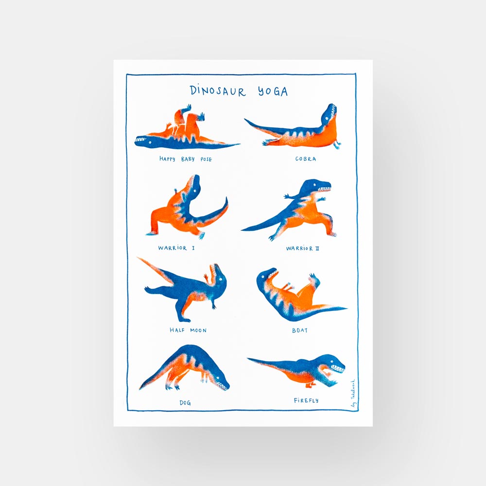 Dinosaurier Yoga Plakat von Takelwerk