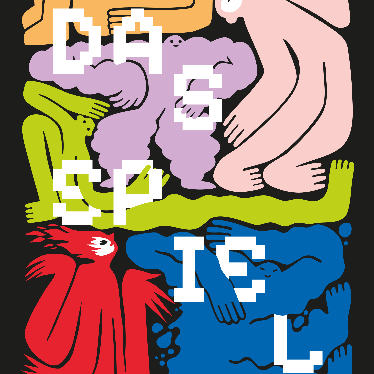 Theaterfest Das Spiel Illustration mit Typografie